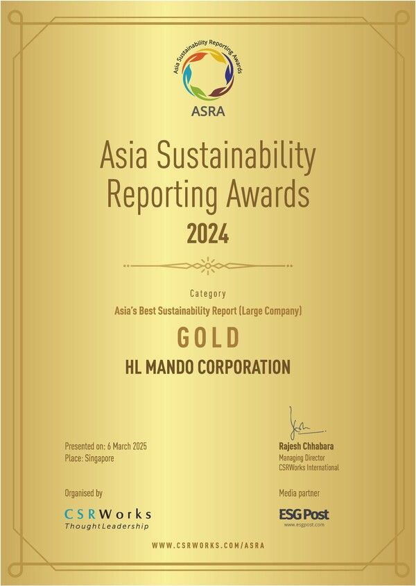 HL만도 ASRA 어워즈 상장 / HL만도