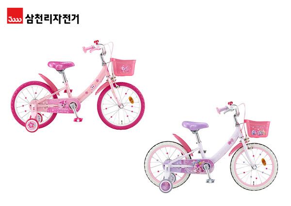 삼천리자전거가 ‘캐치! 티니핑'과 협업한 2025년형 어린이 자전거 신제품 2종을 출시했다./삼천리자전거