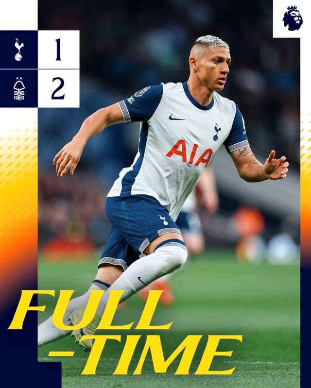 토트넘은 22일(한국 시각) 영국 런던의 토트넘 홋스퍼 스타디움에서 열린 노팅엄 포레스트와 2024-2025 EPL 33라운드 홈 경기에서 1-2로 졌다. /토트넘 SNS