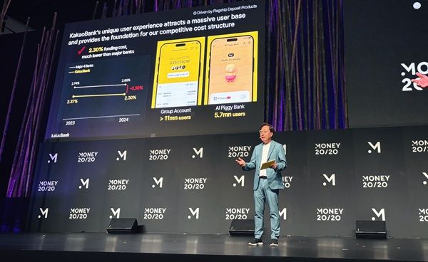 윤호영 카카오뱅크 대표가 글로벌 최대 규모의 핀테크 행사에 참여해 인공지능(AI)을 통해 금융 혁신을 주도할 것이라고 밝혔다. /카카오뱅크 제공