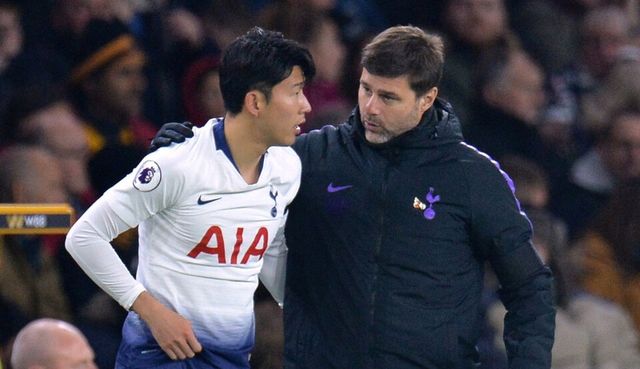 토트넘에서 함께한 손흥민과 마우리시오 포체티노 감독. /연합뉴스