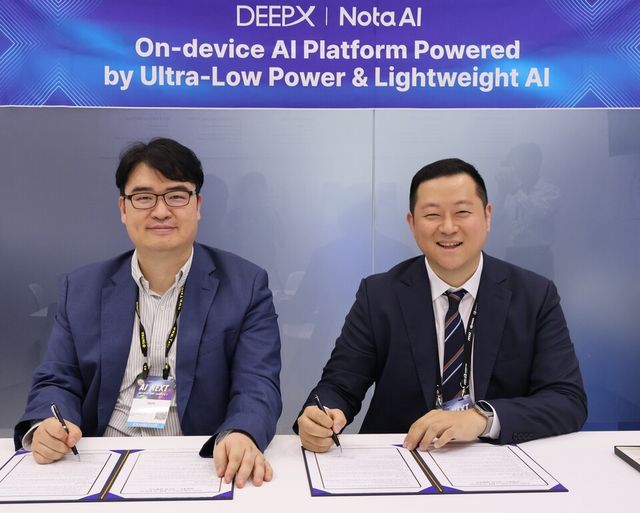 딥엑스와 노타가 ‘컴퓨텍스 타이베이 2025’에서 전략적 업무협약(MOU)을 체결하고 글로벌 온디바이스 AI 시장 공략을 위한 협력에 나섰다./딥엑스