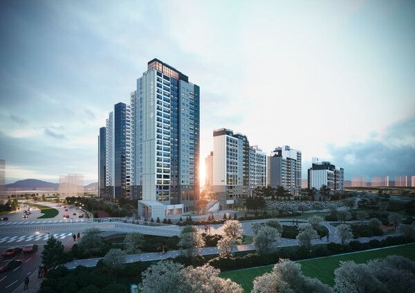 동탄 포레파크 자연&푸르지오 야경투시도./ 대우건설