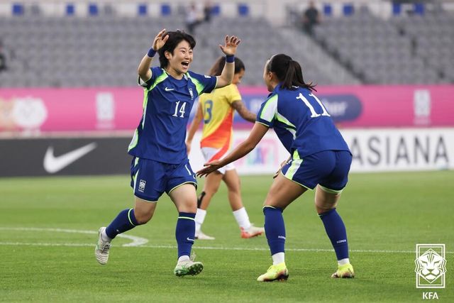 선제골을 터뜨린 정민영(14번). /대한축구협회 제공