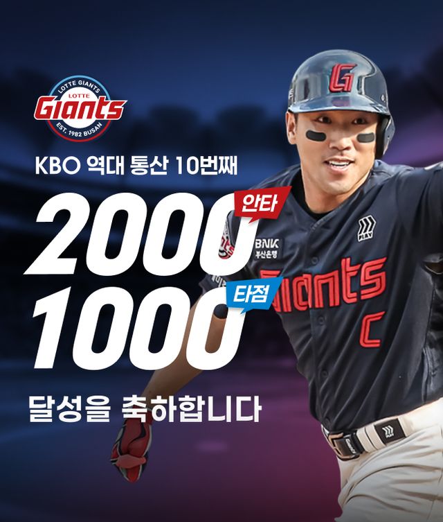 롯데온(LOTTE ON)이 롯데자이언츠 전준우 선수의 KBO 통산 10번째 2000안타 및 1000타점 달성을 기념해 오는 7월 6일까지 고객 참여형 이벤트를 진행한다. / 롯데온 제공