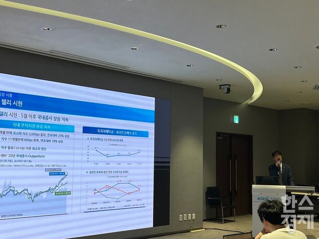 고일규 한국거래소 기업밸류업지원부 팀장이&nbsp;1일 한국거래소에서 열린 '코스닥 커넥트 2025' 행사에서&nbsp;밸류업 프로그램의 1년간 성과 및 향후 추진 방향을 주제로 발표하고 있다. /사진=김유진 기자