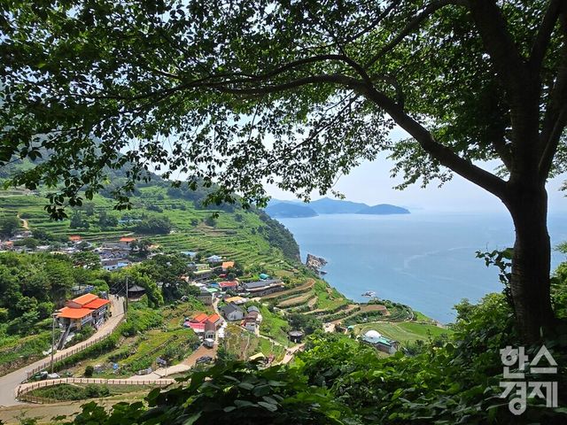 경남 남해군에 위치한 다랭이 마을의 모습. 계단식으로 돼있는 다랭이논의 모습이 눈에 띈다. /박종민 기자