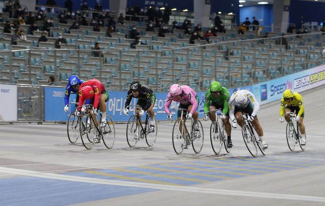 광명스피돔에서 우수급 선수들이 결승선을 향해 질주하고 있다. /국민체육진흥공단 제공
