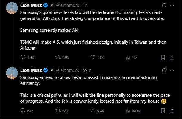 일론 머스크 테슬라 CEO의 엑스 게시글. /머스크의 엑스 계정.