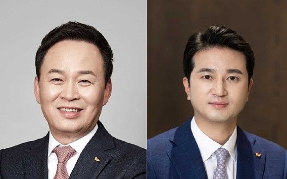장용호 SK이노베이션 총괄사장(왼쪽), 추형욱 SK이노베이션 대표이사./ SK이노베이션 제공