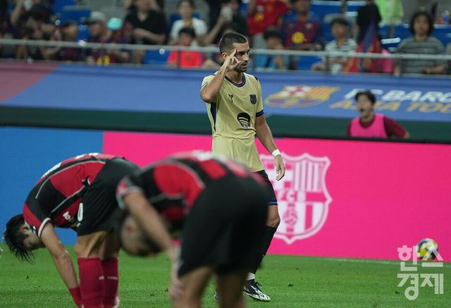 FC 바로셀로나 페란 토레스가 31일 오후 서울월드컵경기장에서 열린 FC 바르셀로나 2025 아시아투어 에디션 1경기 FC서울과의 경기서 추가골을 넣은 후 세리머니를 하고 있다. /최대성 기자 dpdaesung@sporbiz.co.kr 2025.07.31.