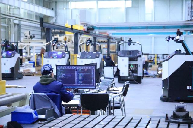 현대무벡스 청라R&D센터 내 AGV 검수 장면./현대무벡스