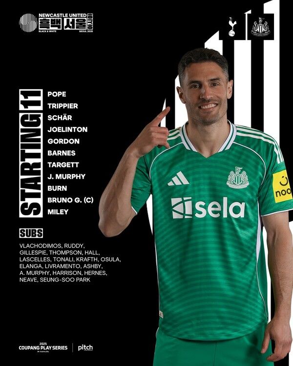 박승수는 대기 명단에 포함됐다. /뉴캐슬 유나이티드 페이스북