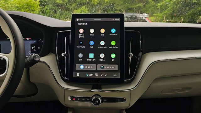 신형 볼보 XC60의 11.2인치 디스플레이. / 곽호준 기자