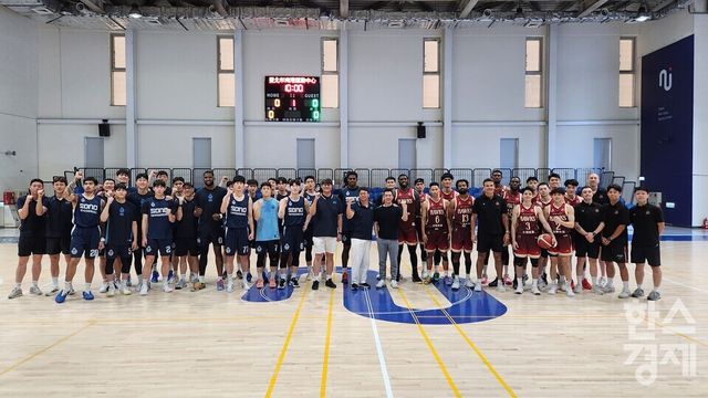 프로농구 고양 소노는&nbsp;10일 대만 타이베이 난강체육센터에서 열린 P.리그+ 타이난 TSG 고스트호크스와 연습 경기에서 89-57로 완승했다. /류정호 기자