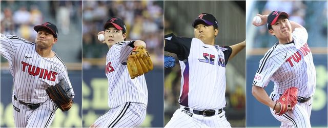 치리노스(왼쪽부터), 임찬규, 송승기, 손주영. /LG 트윈스 제공