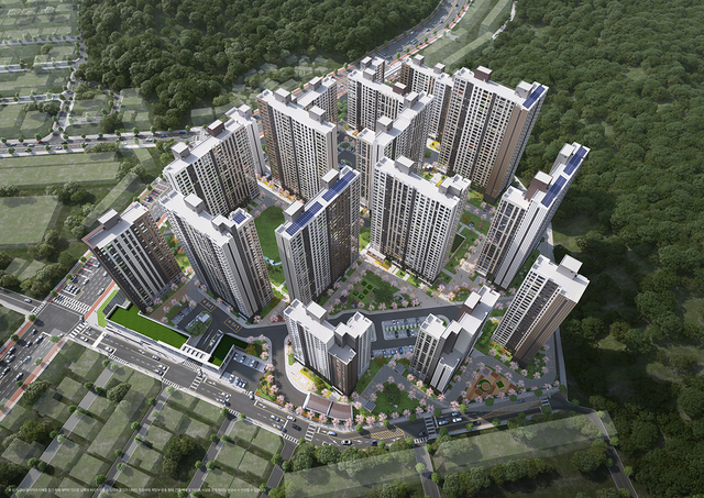 두산위브더제니스 청주 센트럴파크 조감도./두산건설