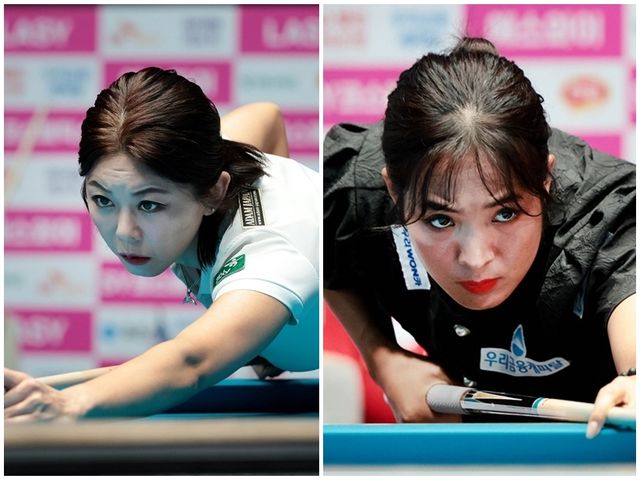 김가영(왼쪽)과 스롱. /LPBA 제공