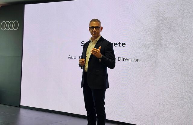 스티브 클로티 아우코리아 사장이&nbsp;15일 서울 강남구 아우디 도산대로 전시장에서 열린 '2026 신년 미디어 라운드테이블'에서 올해 브랜드 전략을 설명하고 있다./곽호준 기자