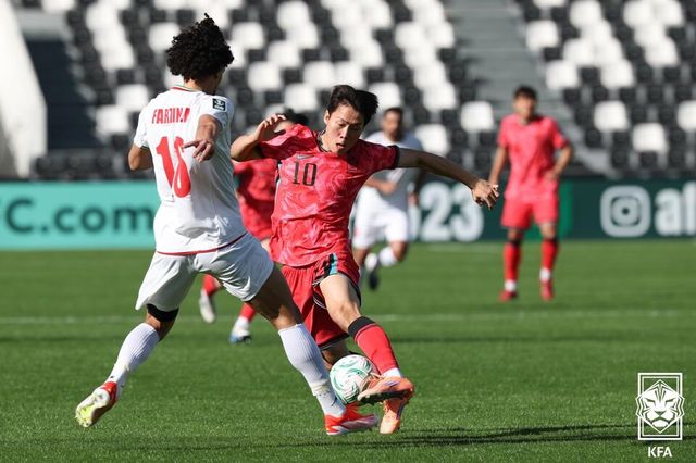 2026 아시아축구연맹(AFC) 23세 이하(U-23) 대표티에서 부상으로 낙마한 강상윤. /KFA 제공