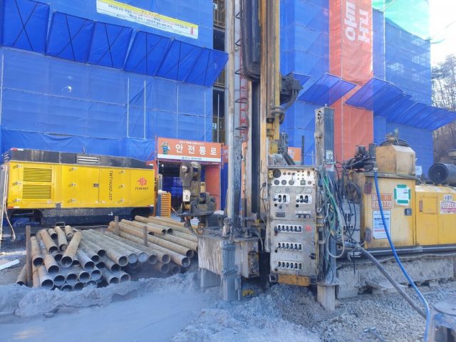 지열공사 천공 진행 모습./ 한빛에너지