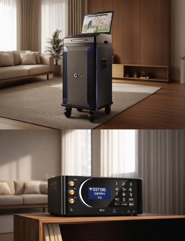 위쪽부터 TJ미디어 올인원 반주기 ‘M1’, 가정용 반주기 ‘TKR-370HK’./TJ미디어