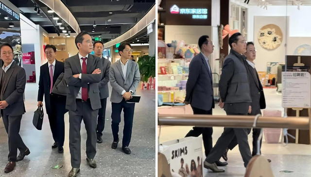 이재용 삼성전자 회장이 지난 5일 중국 베이징 차오양구 징둥몰(JD)을 수행원들과 찾았다./연합뉴스