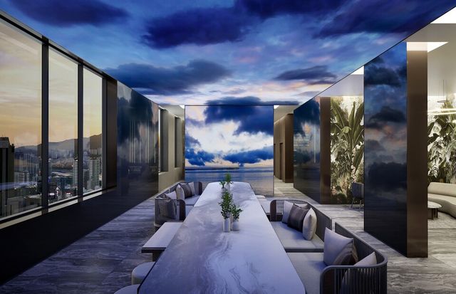 써밋 스카이라운지 미디어파사드./대우건설