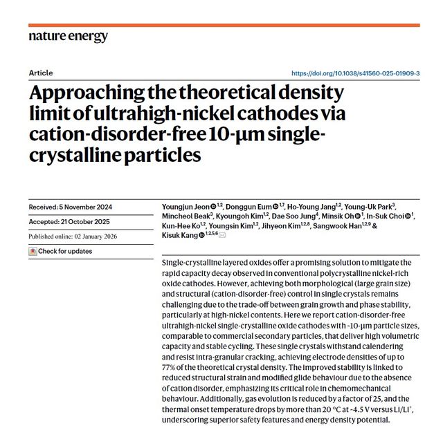 네이처에너지 논문 캡쳐./ SK온