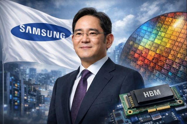 이재용 삼성전자 회장과 반도체 이미지. 삼성이 기술 전환과 함께 한국 기업 역사상 첫 분기 영업이익 20조원 기록을 기록했다./ChatGPT 생성 이미지.