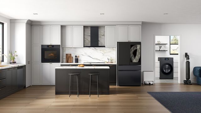 삼성전자 가전으로 완성한 북미 스타일의 주방 공간 라이프스타일 이미지./삼성전자