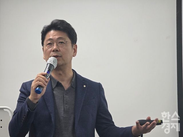 박현규 몬드리안AI 부사장이 26일 서울 역삼동 다올티에스 본사에서 개최한 2026년 상반기 미디어데이에서 발언하고 있다./김종효 기자