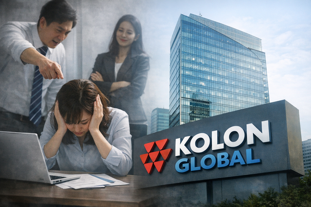 코오롱글로벌 직장 내 괴롭힘 재조사 과정에서 피해자 보호 조치가 충분했는지를 두고 문제 제기가 이어지고 있다./Chat GPT 생성형 이미지