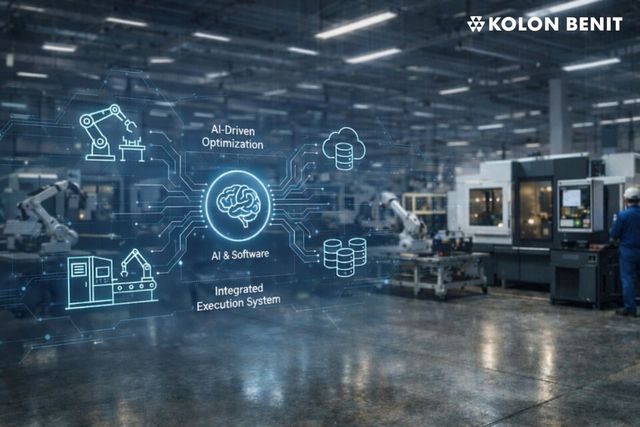 코오롱베니트는&nbsp;2026년을 ‘자율제조(Autonomous Manufacturing)’ 전환 중심의 제조DX&nbsp;역량을 강화하는 원년으로 삼아 사업 확장을 본격화한다./코오롱베니트