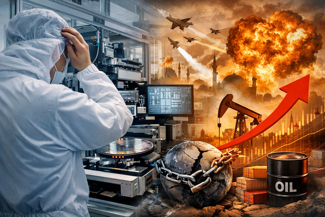 중동전쟁에 따른 K반도체의 위기를 형상화한 이미지./ChatGPT