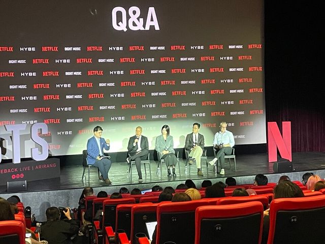 서울 광화문 씨네큐브에서 20일 열린 ‘BTS 컴백 라이브: ARIRANG’ 기자간담회./박정현 기자