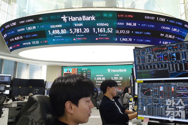 20일 오후 코스피가 전장 종가보다 17.98 포인트(0.31%) 상승하며 5,781.20으로, 코스닥은 18.4포인트(1.58%) 오른 1,161.52로 거래를 마감한 가운데, 서울 중구 하나은행본점 딜링룸에서 직원들이 업무를 보고 있다. 서울외환시장에서 달러/원 환율은 1.50원 내린 1,499.50원에 거래를 마감했다./ 이호형 기자 leemario@sporbiz.co.kr 2026.03.20