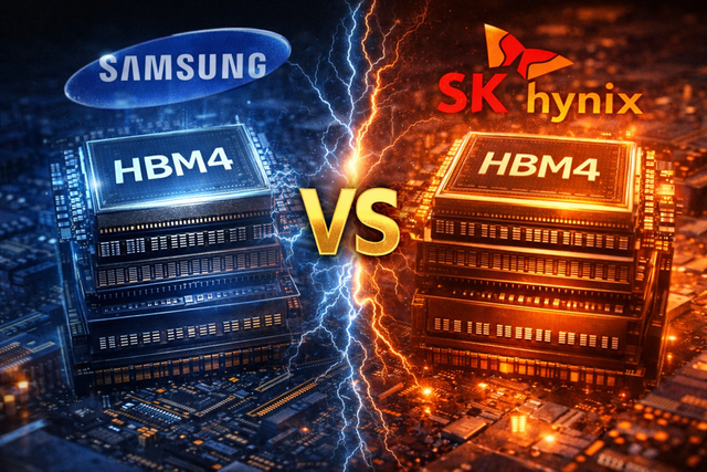 삼성, SK하이닉스의 HBM4 경쟁구도를 형상화한 이미지./ChatGPT&nbsp;