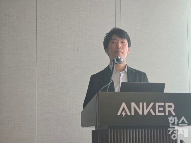 4일 열린 ‘앤커 미디어 데이 2026’에서 다케우치 히로아키 앤커 코리아 부회장이 발언하고 있다./김종효 기자