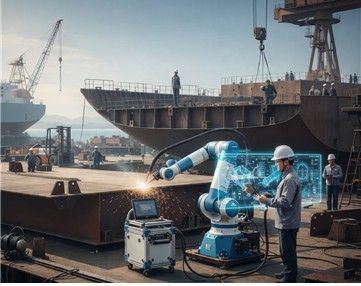 중소조선소에서의 조선용 협동로봇 현장 운용 CG./산업통상부