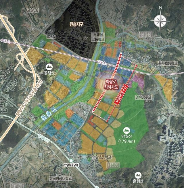 고양창릉 공공주택지구 화랑로 지하차도 개설공사 위치도./동부건설