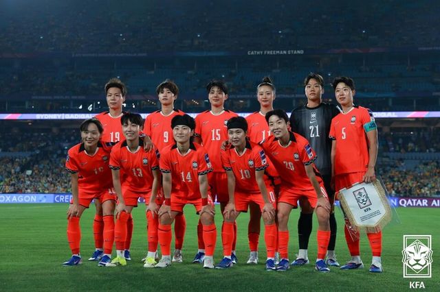 조 1위로 여자 아시안컵 8강에 오른 여자축구 대표팀. /대한축구협회 제공