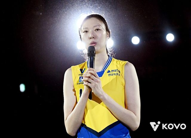 양효진이 은퇴사를 밝히고 있다. /KOVO 제공