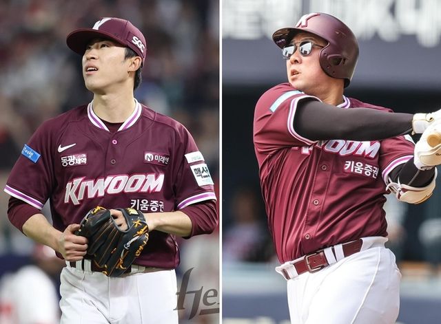 배동현(왼쪽), 안치홍. /키움 히어로즈 제공