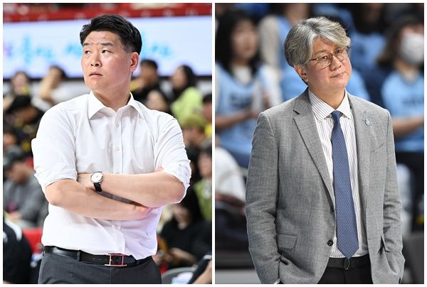 조상현 창원 LG 감독(왼쪽)과 손창환 고양 소노 감독. /KBL 제공