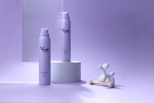 땡스멜 대표제품, 반려견 전용 '퍼피 샤워 스프레이' 땡스멜. 사진/리롤