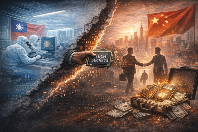 중국 반도체 기업들이 가격과 물량을 앞세운 시장 진입을 넘어 대만 등 주요 반도체 거점의 핵심 인력과 기술 확보에 나서는 흐름을 형상화한 이미지./ChatGPT