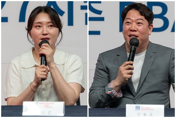 하이원리조트 강지은(왼쪽)과 휴온스 강동궁. /PBA 제공