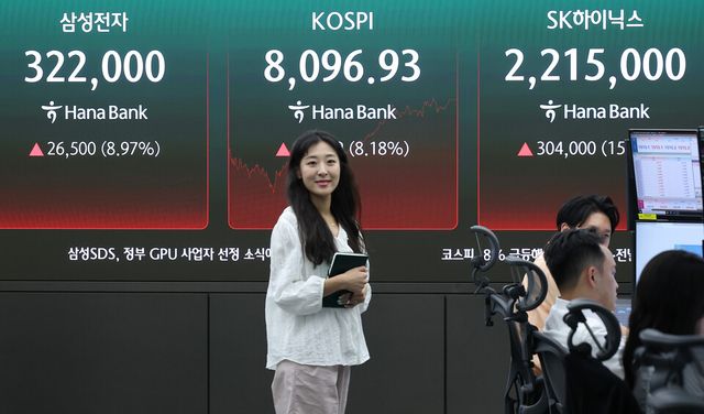 코스피가 9일 8% 넘게 급등하며 8000선을 회복했다. /사진=연합뉴스
