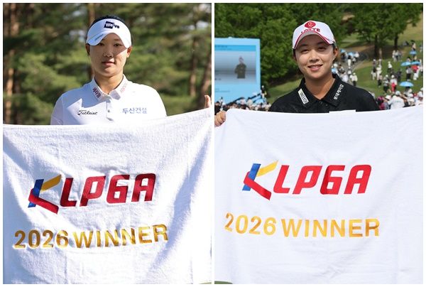 김민솔(왼쪽)과 김효주. /KLPGA 제공